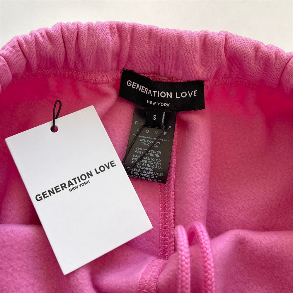 NWT Generation Love Aria Crystal Sweat Shorts Bubblegum Pink Small - Picture 3 of 9